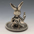 Figura de conejo de plata inglesa vintage, chapada en plata, Seba