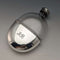 Petaca de cristal ovalada con decoración de plata antigua británica de 1900