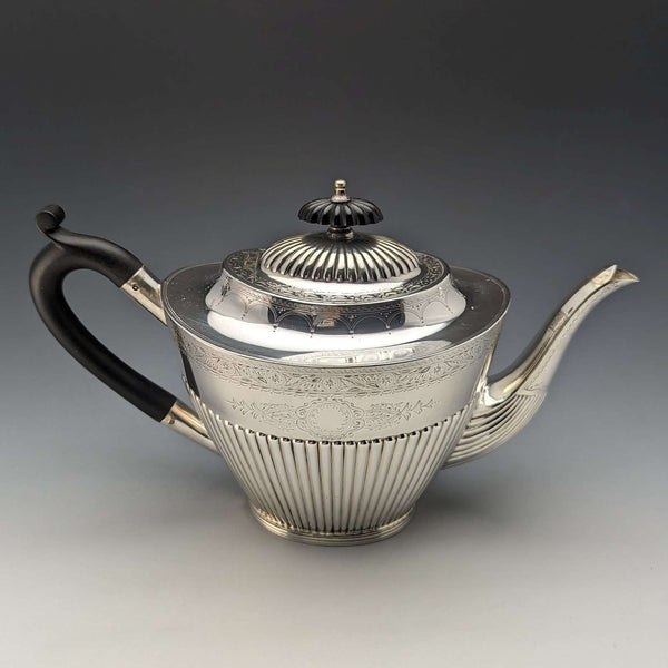 1895년경 영국 앤티크 실버 플레이트 티팟 Mappin & Webb