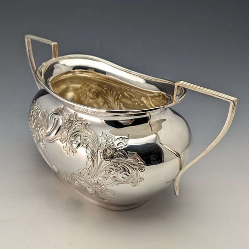 Azucarero de plata chapada, antiguo británico, hacia 1900, Needham, Veal & Tyzach