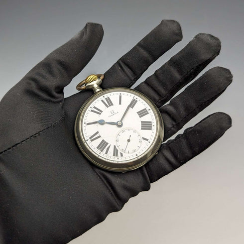 1910年頃 アンティーク オメガ 大型懐中時計 合金ケース 動作良好