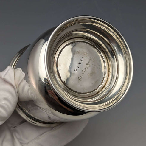 Taza de plata de ley vintage británica de 1947, 149 g, James Dixon & Sons