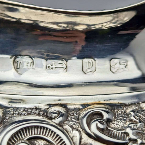 Jarra de crema de plata de ley antigua inglesa, circa 1898, 100g, Thomas Hayes
