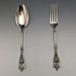 Tenedor y cuchara de mesa de plata continental, fabricados en Alemania alrededor de 1900