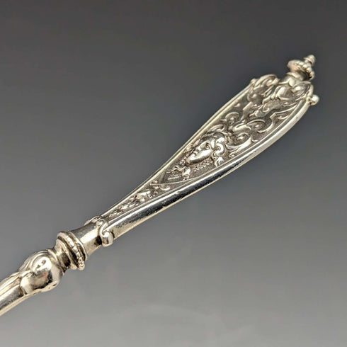 Tenedor y cuchara de mesa de plata continental, fabricados en Alemania alrededor de 1900