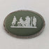 Broche de jaspe verde Wedgwood vintage británico