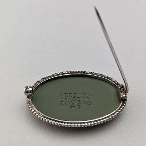 Broche de jaspe verde Wedgwood vintage británico