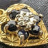 Colgante en forma de corazón de oro de 9 quilates y zafiro, vintage británico, con cadena