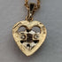 Colgante en forma de corazón de oro de 9 quilates y zafiro, vintage británico, con cadena