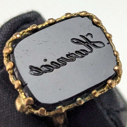 Sello de lacre antiguo británico, chapado en oro, tipo fob
