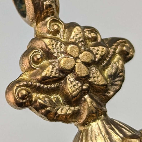 Sello de lacre antiguo británico, chapado en oro, tipo fob
