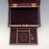 Caja de joyería y reloj de bolsillo de cuero antiguo británico, joyero