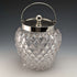 1912년 영국 앤티크 컷 글라스 비스킷 배럴 순은 뚜껑 Goldsmiths & Silversmiths