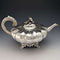 Tetera de té de plata esterlina antigua británica de 1847 con forma de melón, 696 g, Charles & George