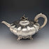 Tetera de té de plata esterlina antigua británica de 1847 con forma de melón, 696 g, Charles & George