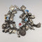 Pulsera de dijes de plata esterlina vintage británica, 79 g