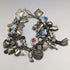 Pulsera de dijes de plata esterlina vintage británica, 79 g