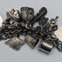 Pulsera de dijes de plata esterlina vintage británica, 79 g