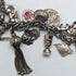 Pulsera de dijes de plata esterlina vintage británica, 79 g