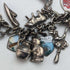 Pulsera de dijes de plata esterlina vintage británica, 79 g