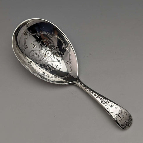 1872 年英國古董純銀茶盒湯匙喬治威廉亞當斯