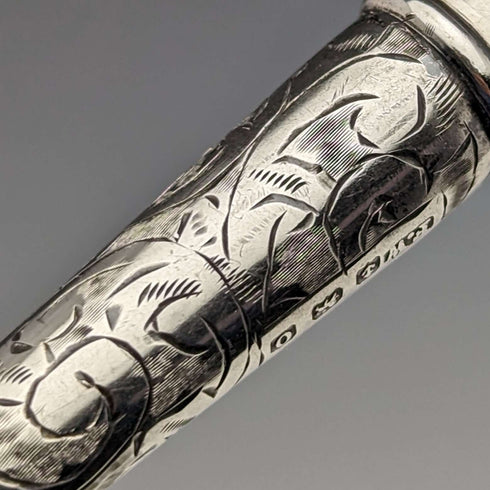 Estuche para agujas de plata esterlina, antigüedad británica de 1913, FRANCIS WEBB