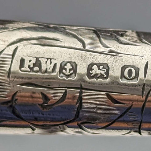 Estuche para agujas de plata esterlina, antigüedad británica de 1913, FRANCIS WEBB