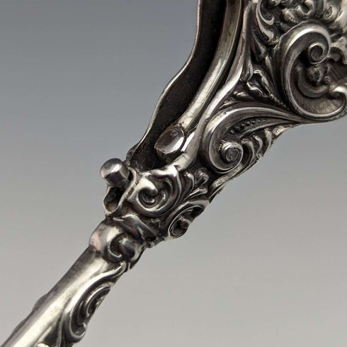 Lorgnette de plata de ley antigua de finales del siglo XIX, gafas plegables portátiles de EE. UU.