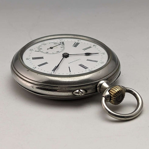 Reloj de bolsillo antiguo Longines, circa 1897, tipo open face con cristal, en buen estado de funcionamiento