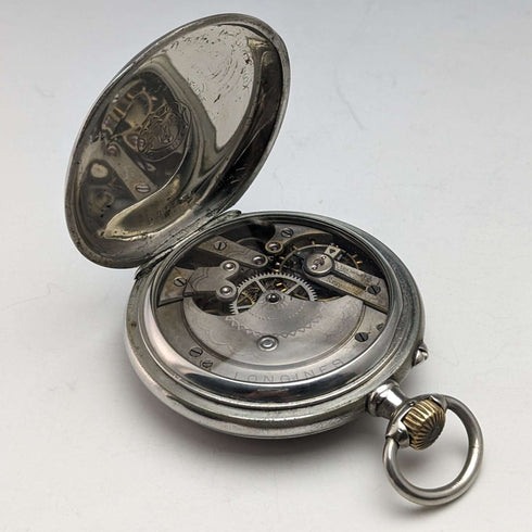 Reloj de bolsillo antiguo Longines, circa 1897, tipo open face con cristal, en buen estado de funcionamiento