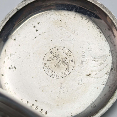 Reloj de bolsillo antiguo Longines, circa 1897, tipo open face con cristal, en buen estado de funcionamiento
