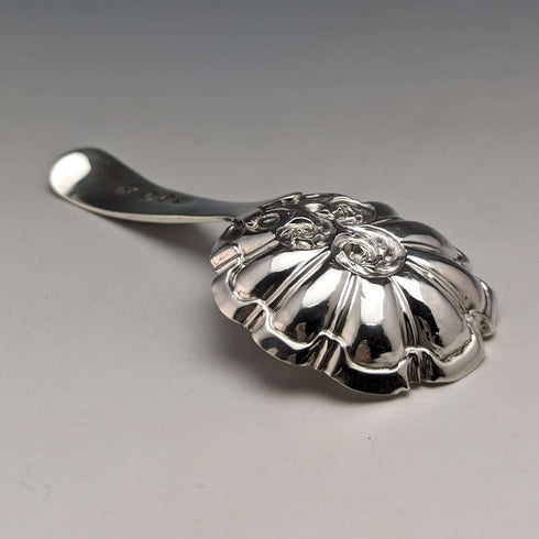 Cuchara para té de plata esterlina, antigüedad británica de principios del siglo XIX (con defectos)