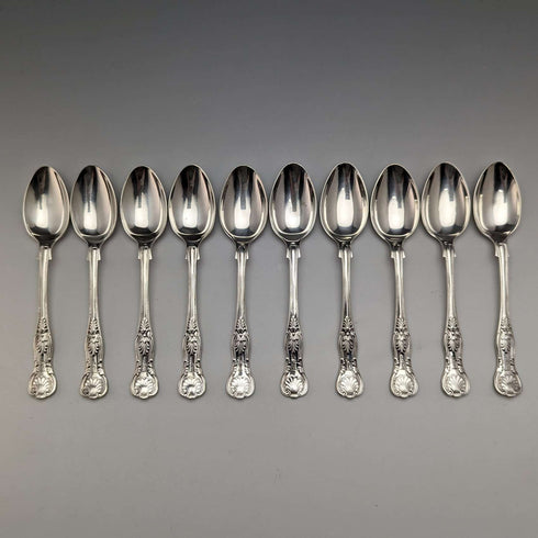 1914年 英国古董纯银茶匙10件套 152g Mappin & Webb