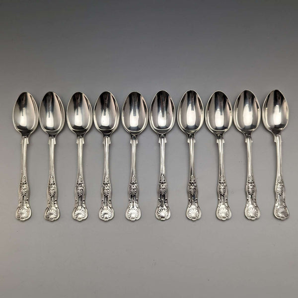 1914년 영국 앤틱 순은 티스푼 10개 세트 152g Mappin & Webb