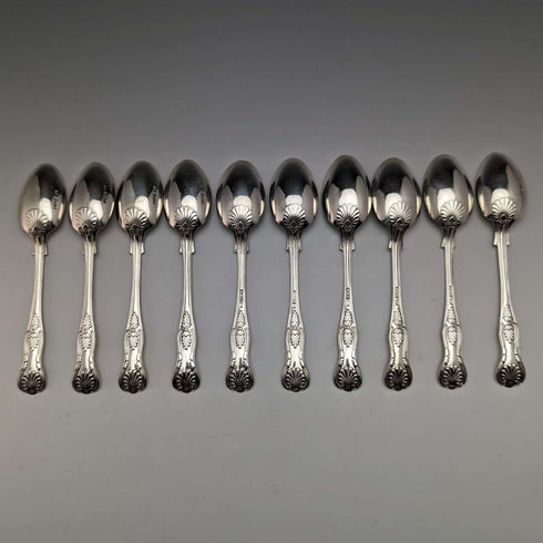 1914年 英国古董纯银茶匙10件套 152g Mappin & Webb