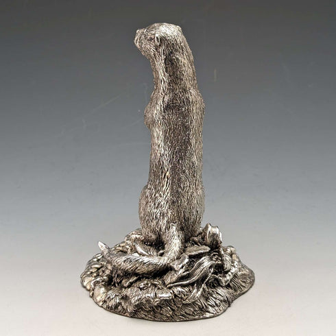 Figura decorativa de nutria chapada en plata, de Country Artists (Reino Unido), altura 127 mm