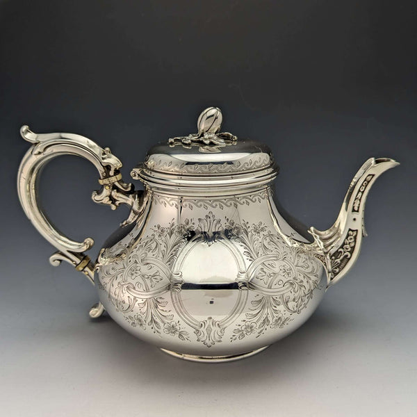 Tetera de plata chapada, antigua, de Elkington & Co., Inglaterra, 1872