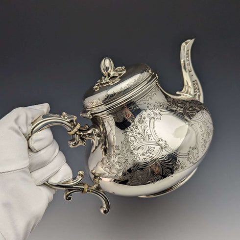1872 British Antique Silver Plated Teapot Elkington & Co