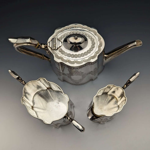 1880年頃 英国アンティーク シルバープレート製 ティーセット Fenton Bros