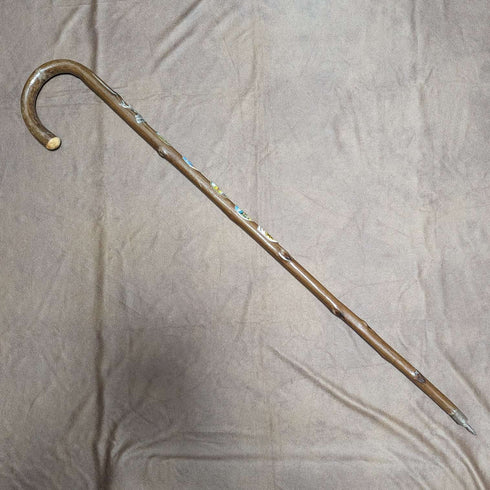 Bastón de turista vintage para caballero, para viajes por Europa, eje marrón, 90 cm