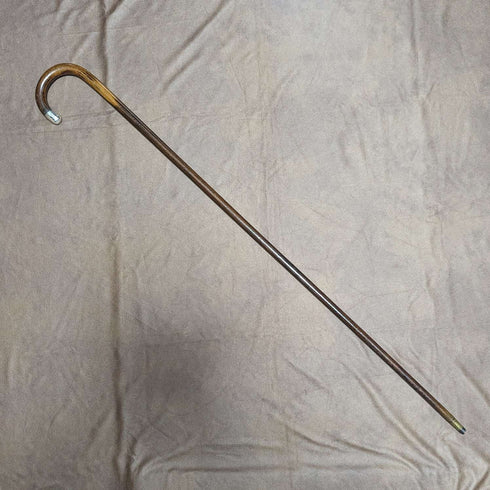 Bastón británico antiguo para caballero, 1919, ligero, con decoración de plata de ley y eje marrón, 90 cm