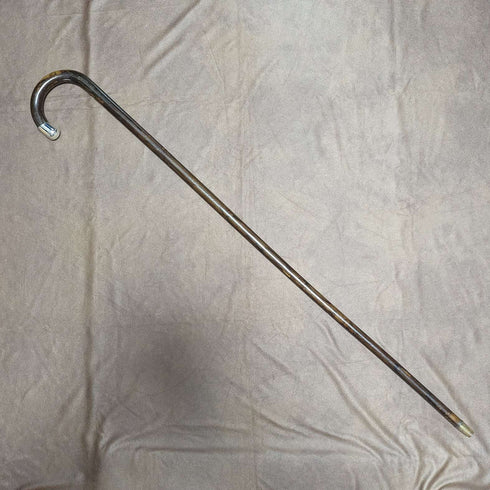 Bastón de caballero vintage británico de 1931, con adornos de plata de ley y fuste marrón, 92 cm
