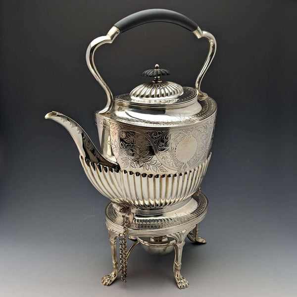 1900年頃 英国アンティーク シルバープレート製 ティーケトルセット JHON WiGFALL