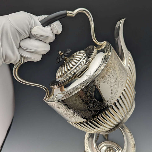約 1900 年英國古董鍍銀茶壺套裝 JHON WiGFALL