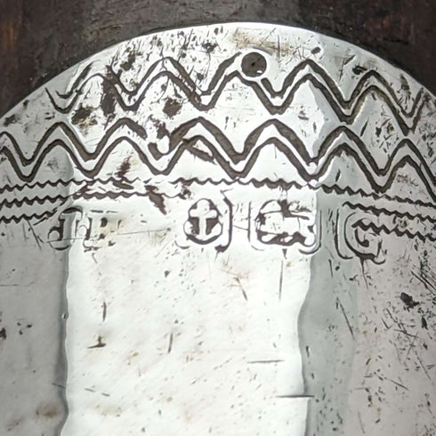 Bastón de caballero vintage británico de 1931, con adornos de plata de ley y fuste marrón, 92 cm