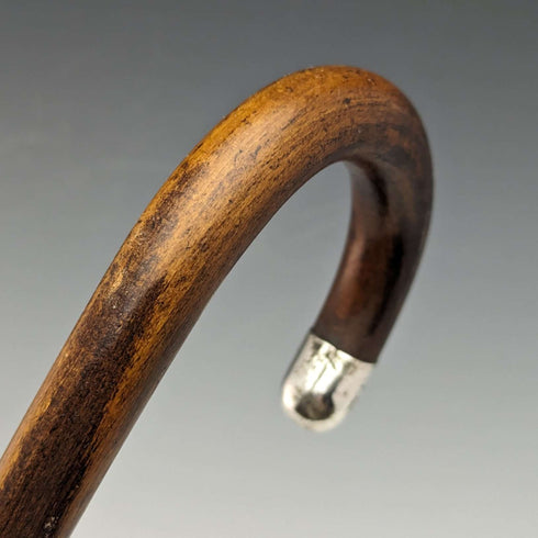 Bastón británico antiguo para caballero, 1919, ligero, con decoración de plata de ley y eje marrón, 90 cm
