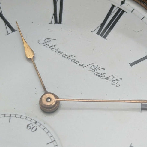 1902年頃 アンティーク IWCシャフハウゼン 懐中時計 ガンメタルケース 動作良好