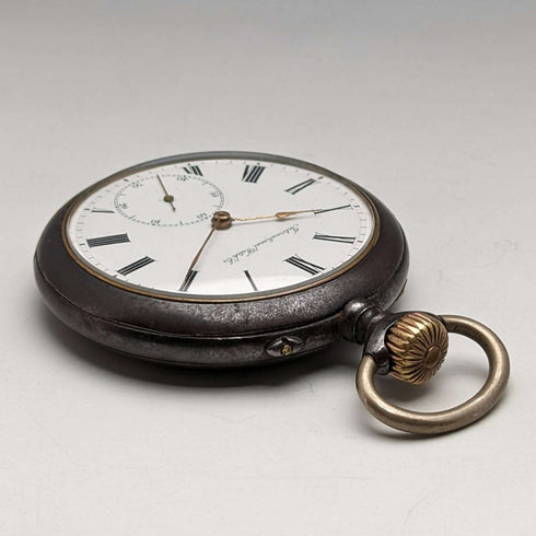 1902年頃 アンティーク IWCシャフハウゼン 懐中時計 ガンメタルケース 動作良好