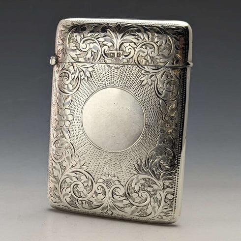 Estuche para tarjetas de plata esterlina, antigüedad británica de 1905, 82g, Joseph Gloster