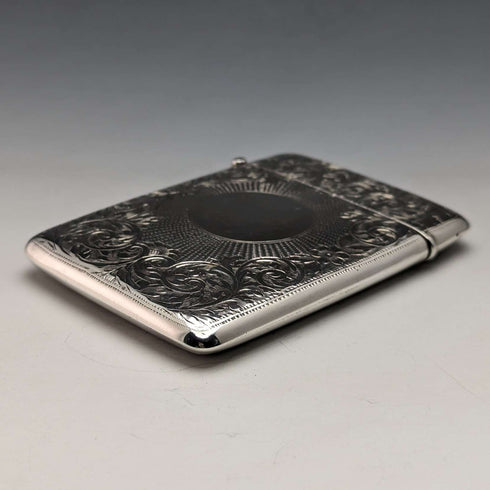 Estuche para tarjetas de plata esterlina, antigüedad británica de 1905, 82g, Joseph Gloster
